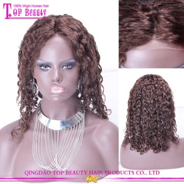 Peruca de cabelo Humano Glueless Sem Cola Peruca de Cabelo Humano Brasileiro de Vista Natural # 4 Barato Peruca Dianteira Do Laço Para As Mulheres Negras